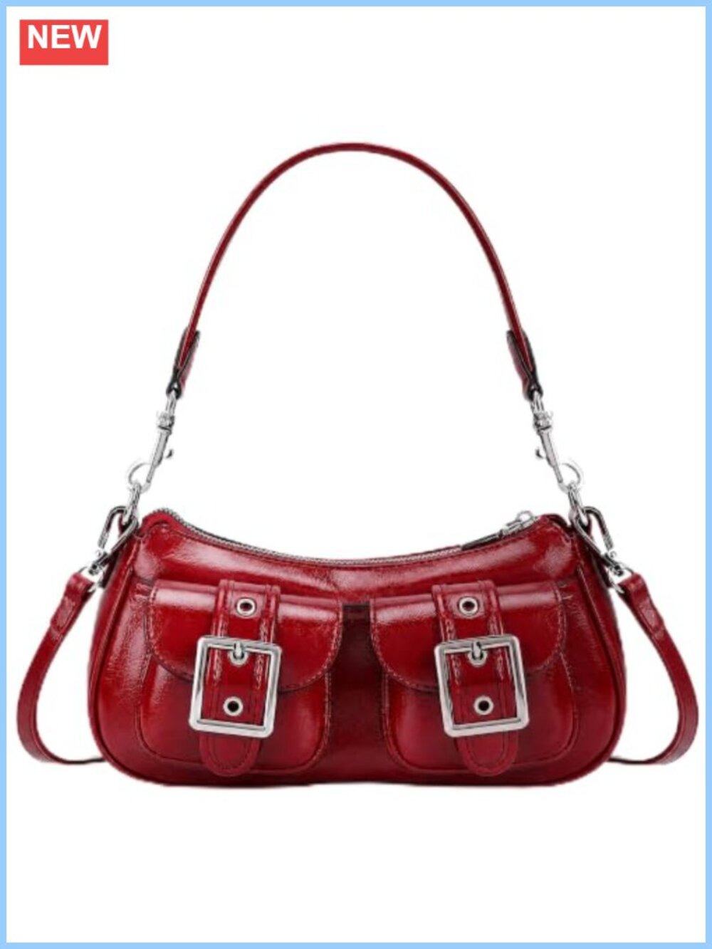 Punk Vintage Purse Goth Faux Leather Crossbody Shoulder Bag for Women